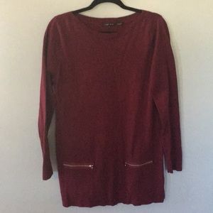 Deep burgundy/plum tunic sweater